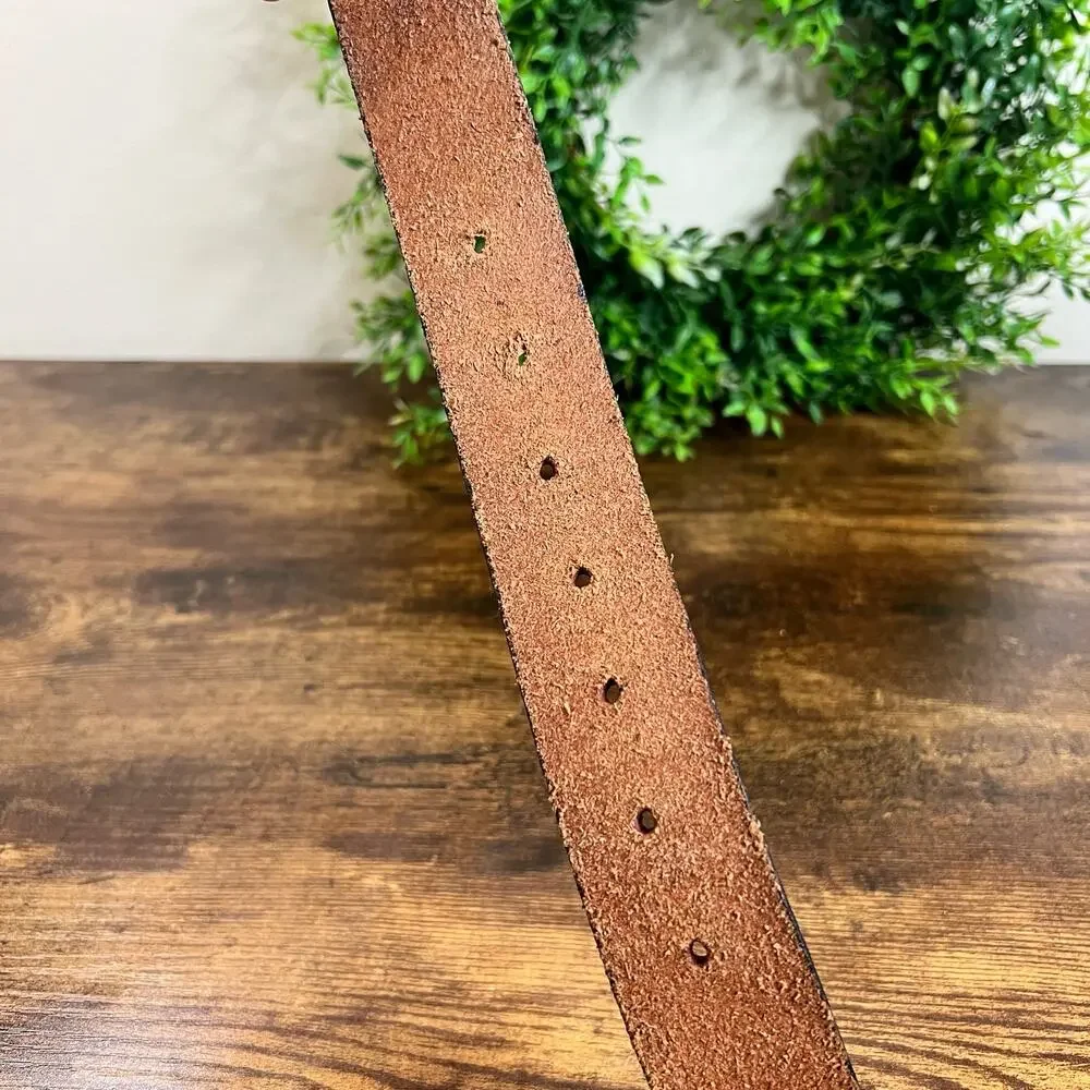 Vintage Bass Fishing Genuine Leather Belt 46
